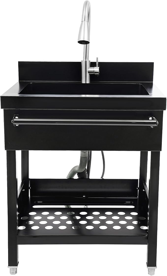 Stainless Steel Utility Sink, Free Standing Single Bowl Kitchen Sink by Unknown