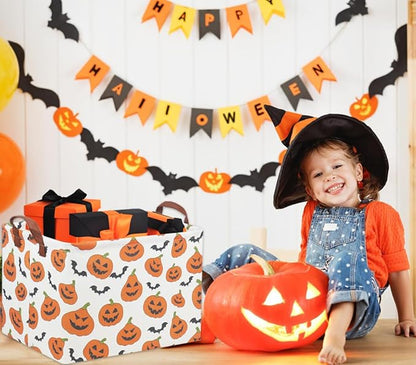 Rectangular Halloween Basket for Kids Pumpkin Basket Toy Storage Bin Organizer - Image 5