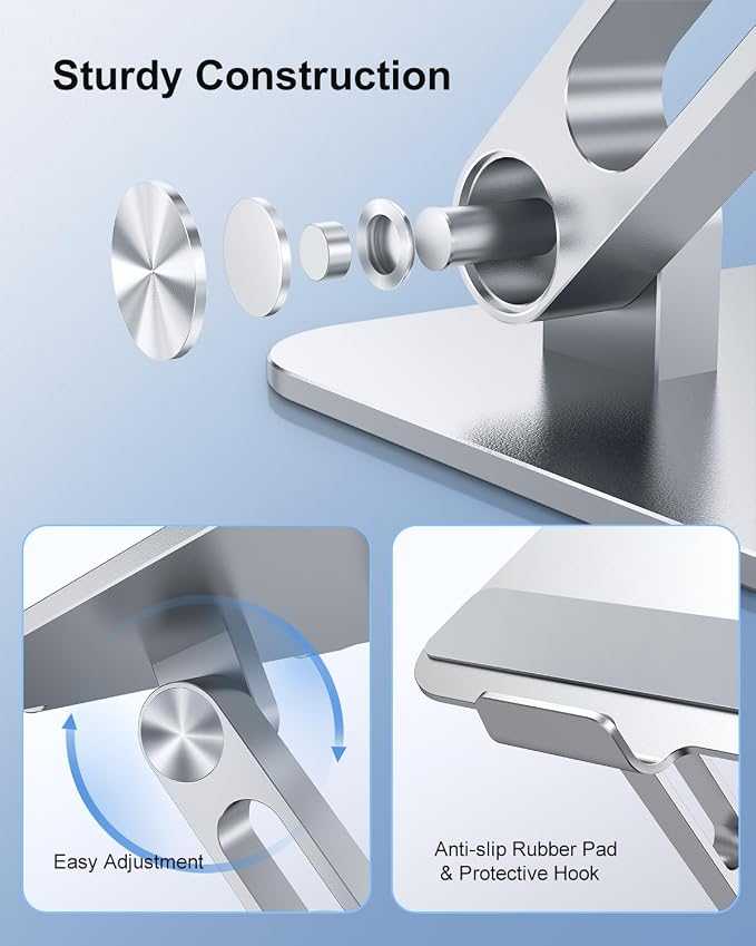 Adjustable Laptop Stand Ergonomic Computer Riser Aluminum Laptop Stand - Image 7