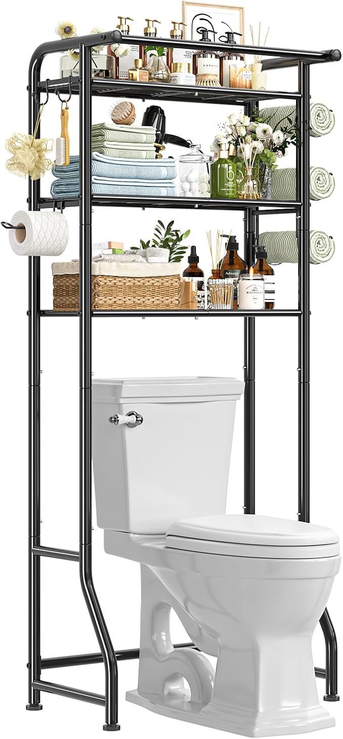 Simple Trending Over The Toilet Storage Cabinet, Metal Bathroom Shelf Organizer - Image 9
