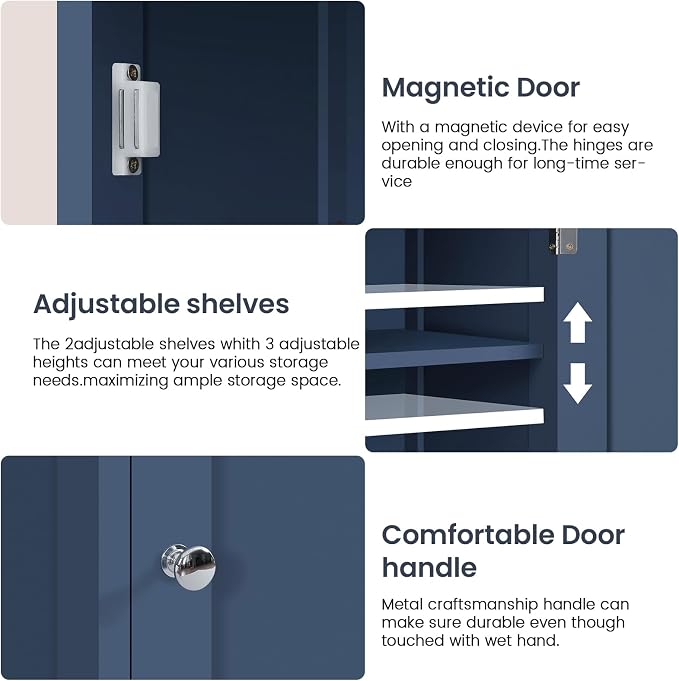 Iwell 67" Tall Bathroom Cabinet, Storage Cabinet - Image 8