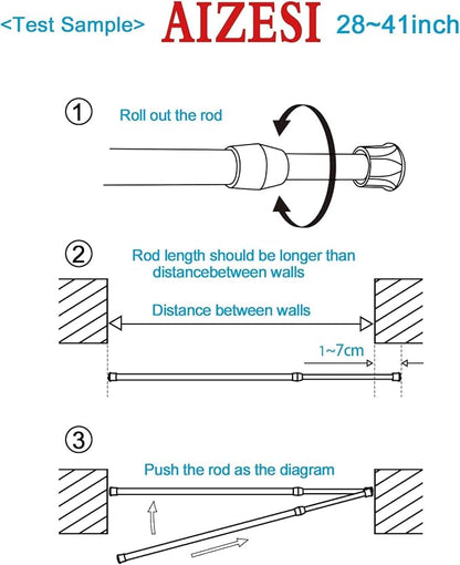 AIZESI Spring Tension Curtain Rod Short Tension Rod - Image 7