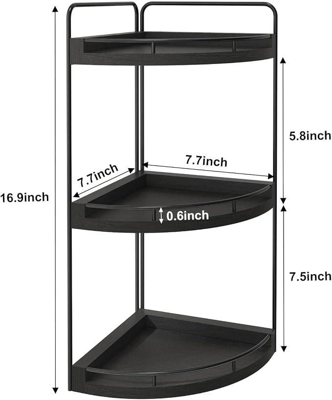 Fixwal Corner Bathroom Counter Organizer, 3 Tier Rustic Bathroom Organizer - Image 3