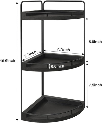 Fixwal Corner Bathroom Counter Organizer, 3 Tier Rustic Bathroom Organizer - Image 3