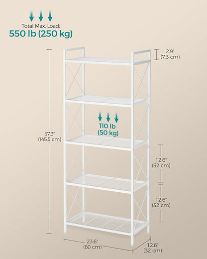 SONGMICS 5-Tier Metal Storage Rack, Shelving Unit - Image 3