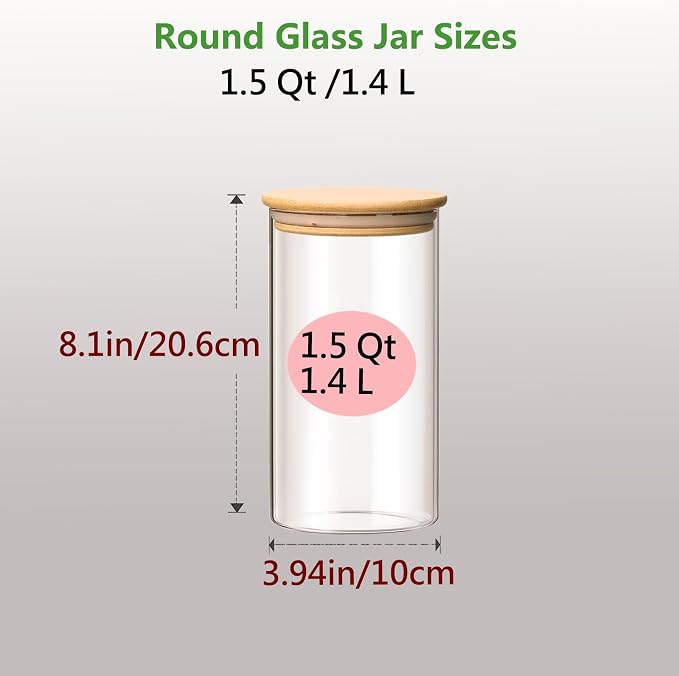 1.5 Qt Round Glass Storage Containers - Image 2