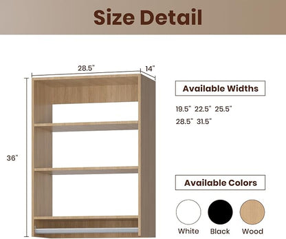 ROOMTEC 28.5" Medium Hanging Closet Unit, Modular Closet System - Image 2