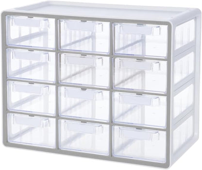 Blue Ginkgo Large 12-Drawer Cabinet – Stackable Clear Organizer by BLUEGINKGO