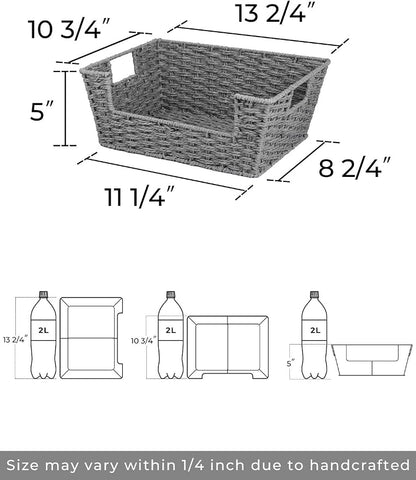 StorageWorks Round Paper Rope Woven Basket - Image 2