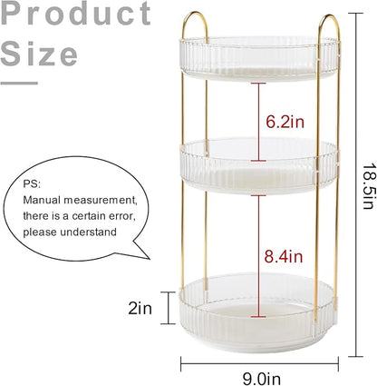 360° Rotating Makeup Organizer, Bathroom Make Up Spinning Holder Rack, Large - Image 3