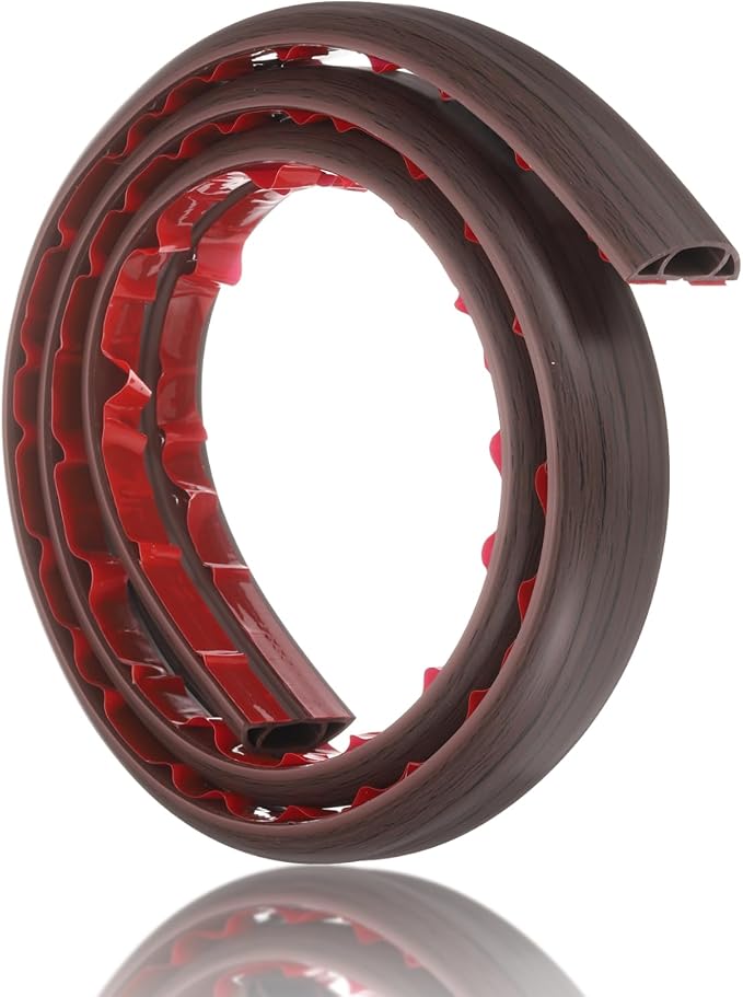 HARFINGTON 4ft Cord Cover Floor W0.6 x H0.33 Inner Channel PVC Hide Extension - Image 3