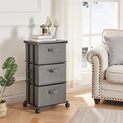 MAX Houser Dresser Tower with 3 Drawers, Chest of Drawers with with WoodTop - Image 2