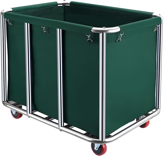 Commercial Laundry Cart with Wheels, 11.35 Bushel Commercial Laundry Hamper by SOUTHHELP