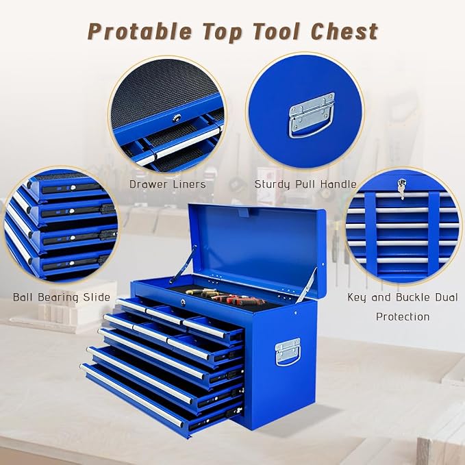 13-Drawer Double Doors Handle Rolling Tool Chest, 2 in 1 Detachable Rolling - Image 4