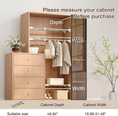 Hershii Expandable Shelf Rod Closet System 5-Bar Telescopic Heavy Duty Clothes - Image 5