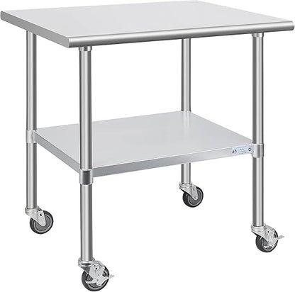 Hally Stainless Steel Table for Prep & Work 30 x 36 Inches by HallySinksTablesH