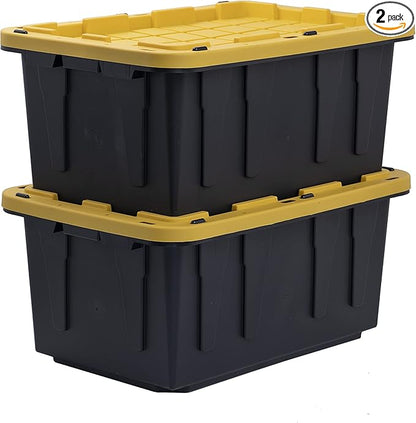 BLACK & YELLOW, 17-Gallon Heavy Duty Tough Storage Container & Snap-Tight Lid by BLACKYELLOW