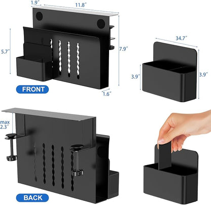 HAMOPY Desk Side Storage, Single-Layer Steel Hanging Desk Organizer - Image 3