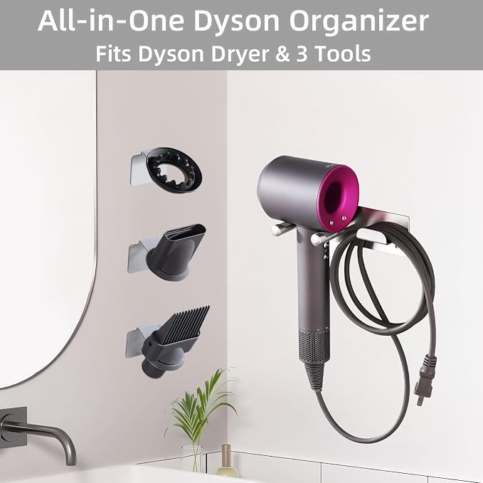 Dyson Hair Dryer Holder, Hair Dryer Wall Mount Organizer - Image 2