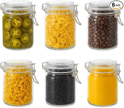 25oz Airtight Glass Jars with Lids, Beans & Spices by Snaiio