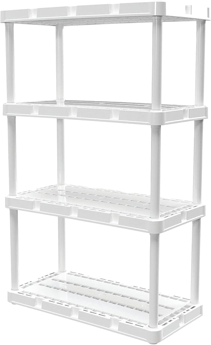 Gracious Living 4 Pack Light Duty Storage Shelves, Knect-A-Shelf 4-Shelf - Image 6
