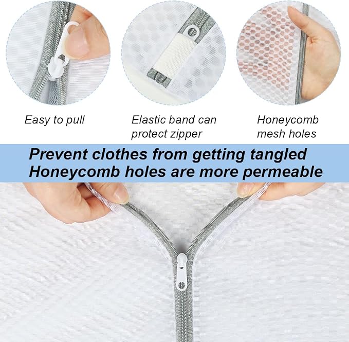 Vivifying Extra Large Mesh Laundry Bag, 2 Pack XXL Oversize Honeycomb Mesh Wash - Image 3