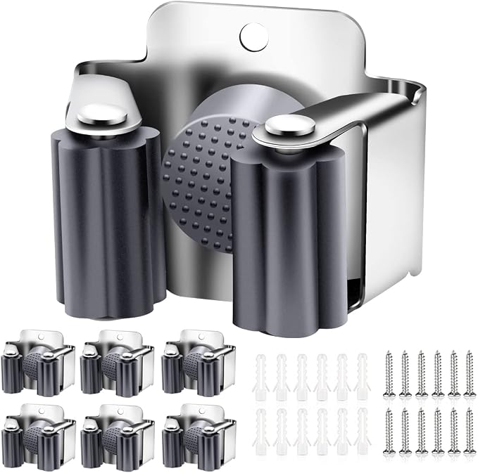 Verdenu 6 Pack Broom Holder Wall Mount, Mop and Broom Holder Wall Mount by Verdenu