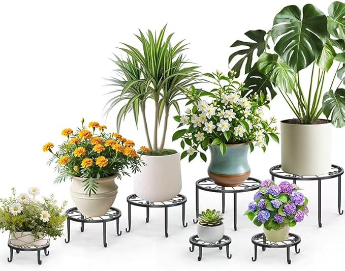 7-Pack Heavy-Duty Metal Plant Stands, Anti-Rust by Unknown