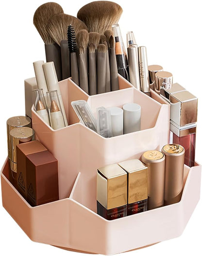 360° Rotating Pink Makeup Brush Holder Organizer by Unknown