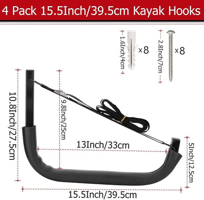 Kayak Storage Hooks, Wall Mount Garage Canoe Storage Hangers - Image 2