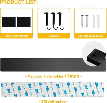Black Magnetic Knife Strip for Refrigerator - Image 7