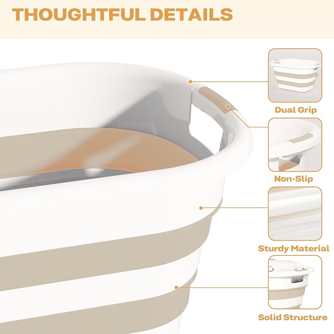OOAMBB 43L Collapsible Plastic Laundry Baskets | Pop Up Laundry hamper/Storage - Image 6