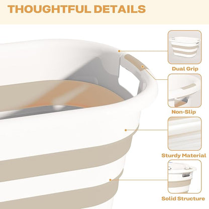 OOAMBB 43L Collapsible Plastic Laundry Baskets | Pop Up Laundry hamper/Storage - Image 6