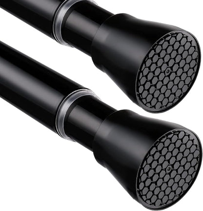 2 Pack Black Shower Curtain Rod 45 to 77 Inch, Shower Rods by MEXAUSPRINGCURTAINRODS