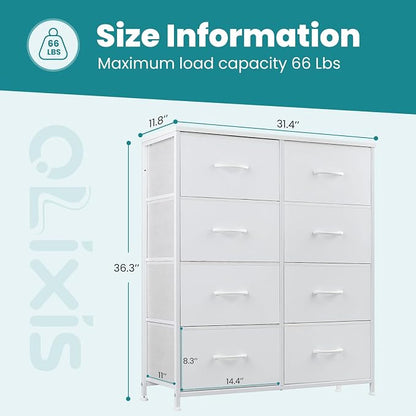 OLIXIS Dresser for Bedroom, 8 Storage Drawers, Tall Fabric Tower Organizer | - Image 3