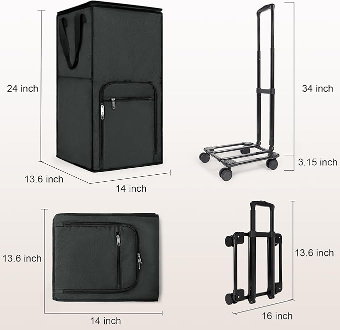 Bukere Extra Large Rolling Laundry Basket - Image 8