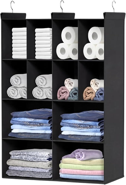 Ofiray-home 4 Tier Hanging Closet Organizer, 12 Compartments Sweater Organizer by Ofiray-home