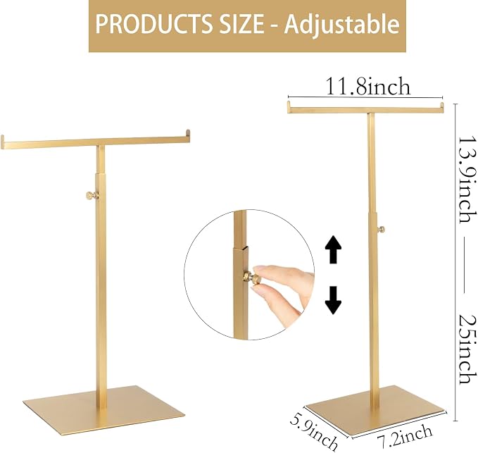 Display Stand Stainless Steel Jewelry Towers Bag Stand Tabletop Double Hook - Image 5