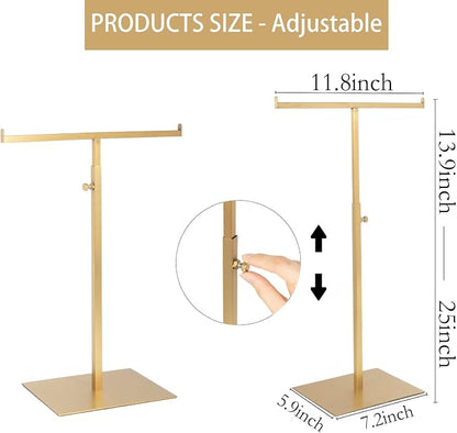 Display Stand Stainless Steel Jewelry Towers Bag Stand Tabletop Double Hook - Image 5