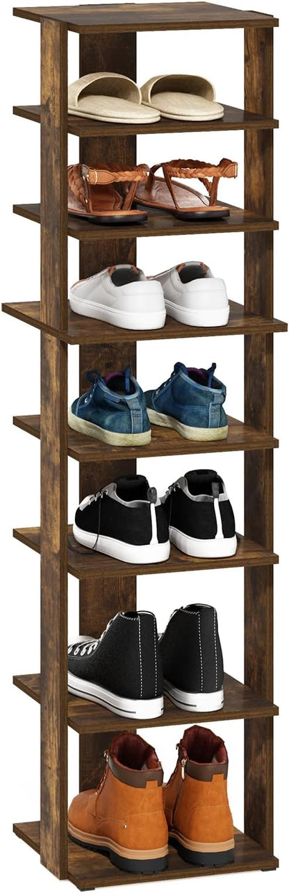 Furinno Compact Vertical Shoe Rack, 8-Tier Narrow Shoe Organizer, Free Standing by Furinno-FitsYourSpaceFitsYourBudget