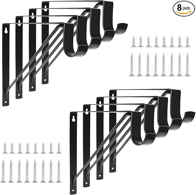 8 Pack Heavy Duty Closet Shelf & Rod Brackets, Wall Mounted Closet Shelf by KOVOSCH