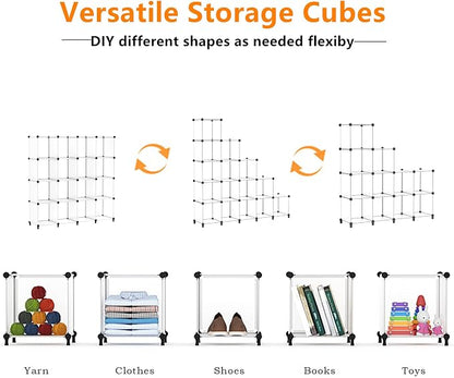 AWTATOS Cube Storage Organizer, 16 Cube Closet Organizer, Transclucent | - Image 6