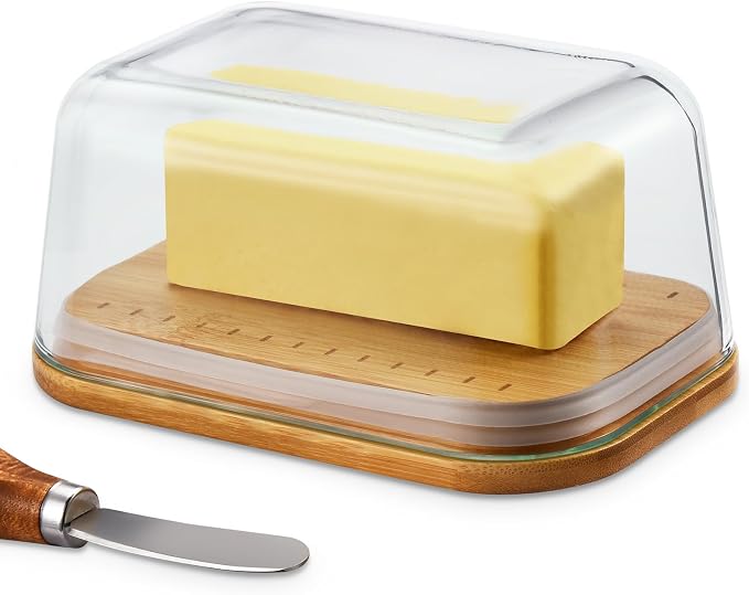 Butter Dish With Glass Lid by Hekeieon