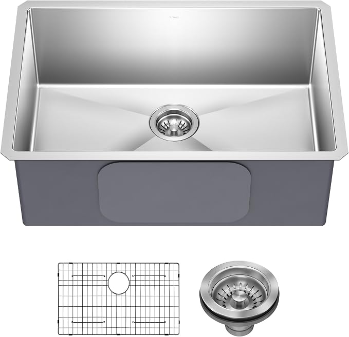 KRAUS Standart PRO 28-inch 16 Gauge Undermount Single Bowl Stainless Steel by KRAUS