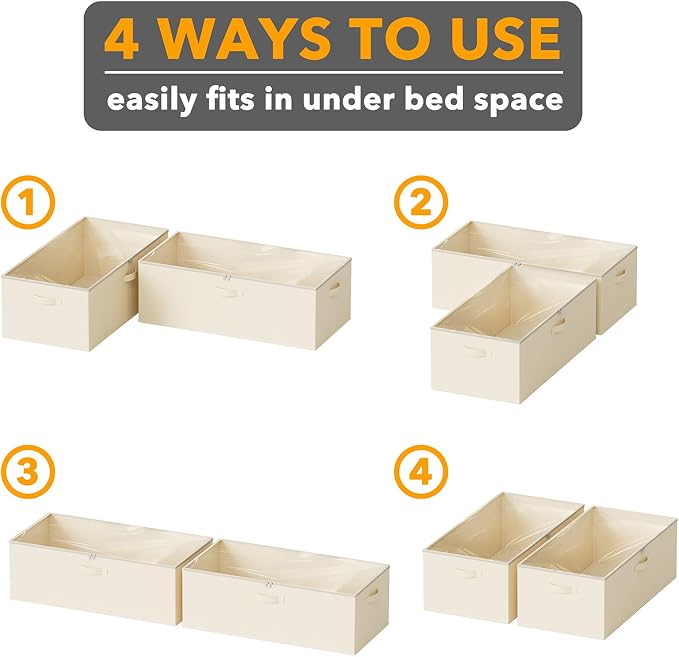 SpaceAid 2 Pack 10" High Under Bed Storage Containers, Large Underbed Storage - Image 7