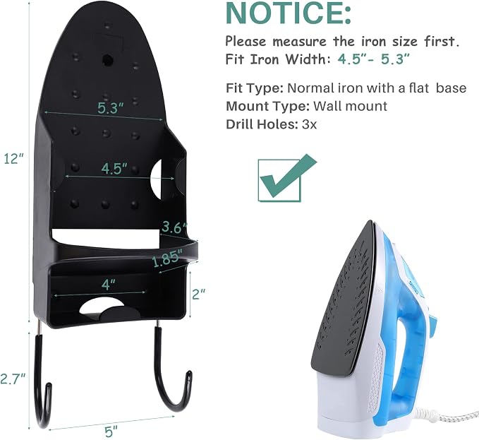 Ironing Board Hanger Wall Mount, Iron Hanger - Image 2