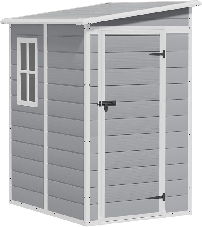 Greesum 5x4FT Plastic Outdoor Storage Shed, Resin Shed by BuynowfromGreesum