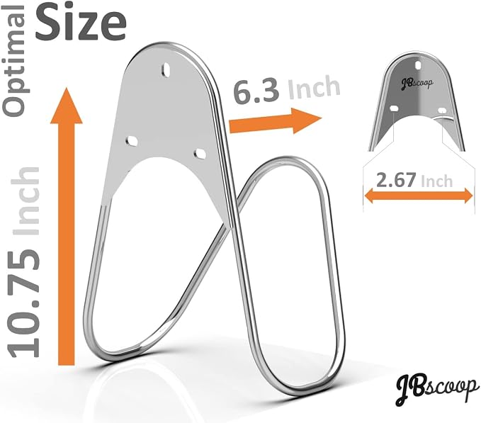 JBscoop Garden Hose Holder Stainless Steel Small Wall Mount Garden Hose Hook - Image 3