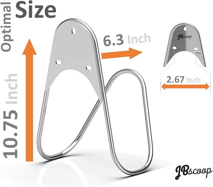 JBscoop Garden Hose Holder Stainless Steel Small Wall Mount Garden Hose Hook - Image 3