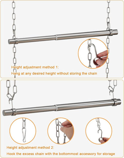 Hanging Closet Rod, Adjustable Width and Height Closet Rods Extender, 17-40inch - Image 6